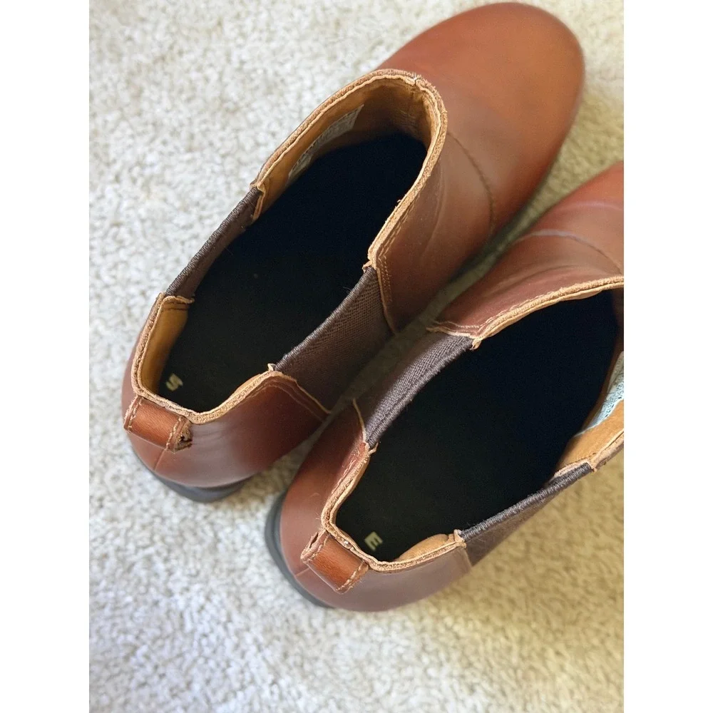 Sorel Bootie Boots Joan Of Arctic Wedge III Chelsea Wedge Leather Brown Size 10